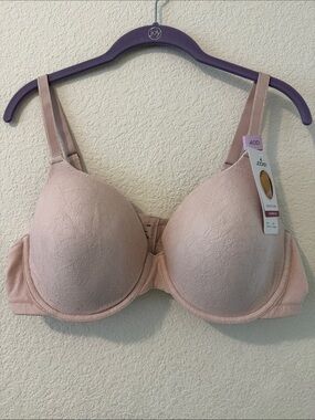 NWT Jockey Lined Microfiber Lace T- Shirt Demi Coverage Bra, Pink Haze, 40D